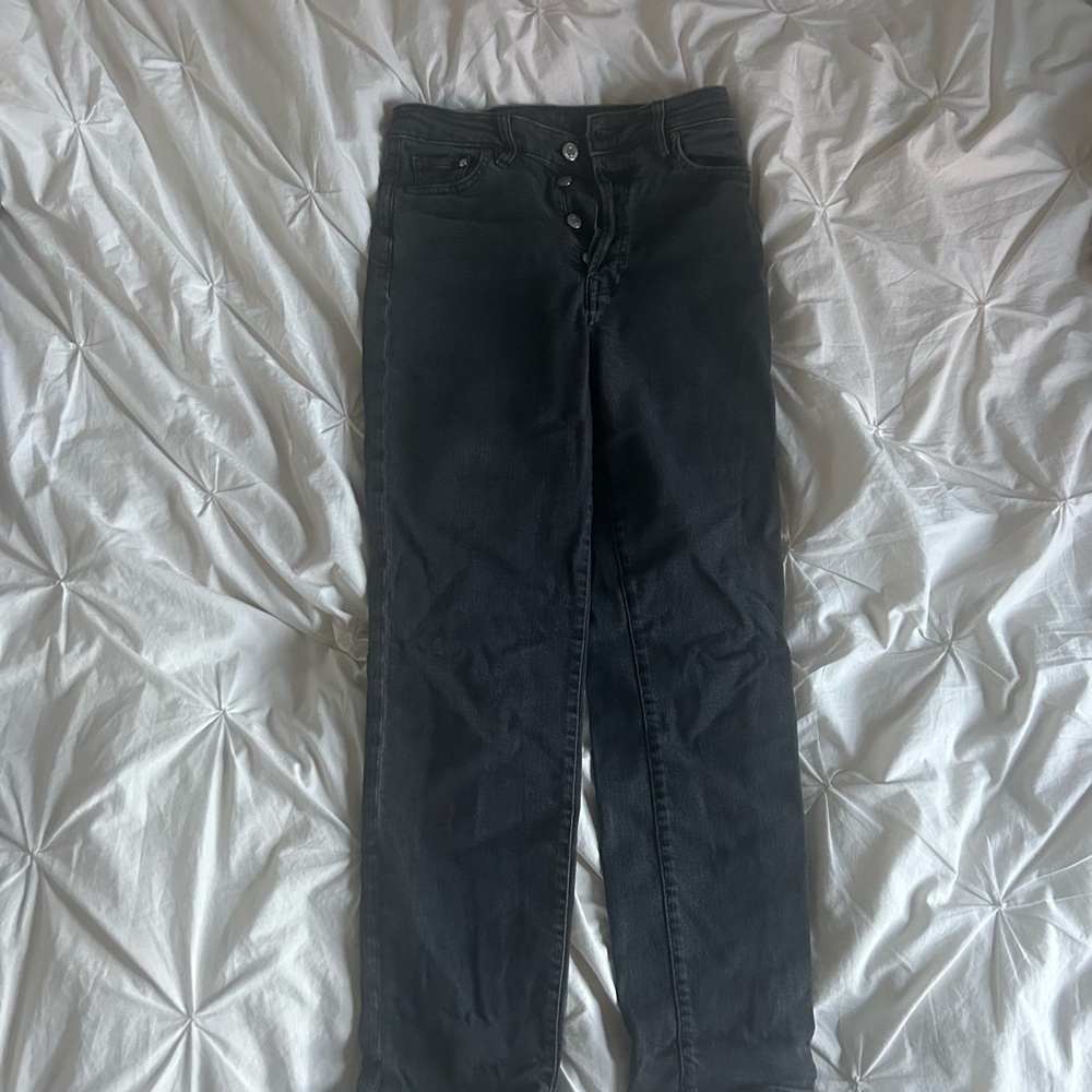 H&M Black Straight  Jeans Women Size:2 - Picture 3 of 4